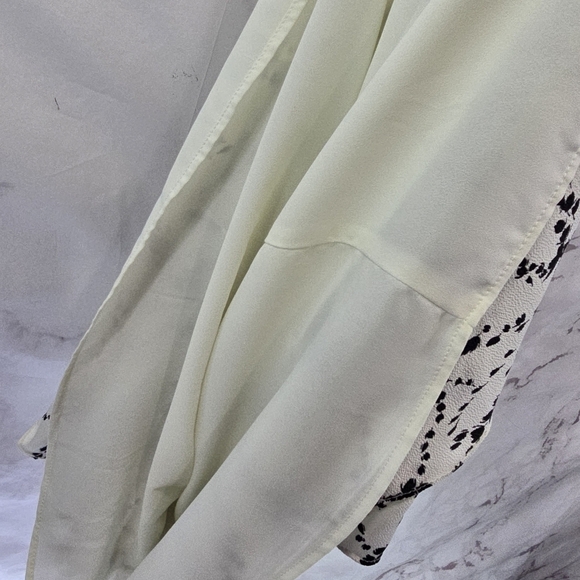 Talbots Dress Women 6 White Black Midi Tank Sleeveless Floral Flounce Hem Office - Picture 10 of 12